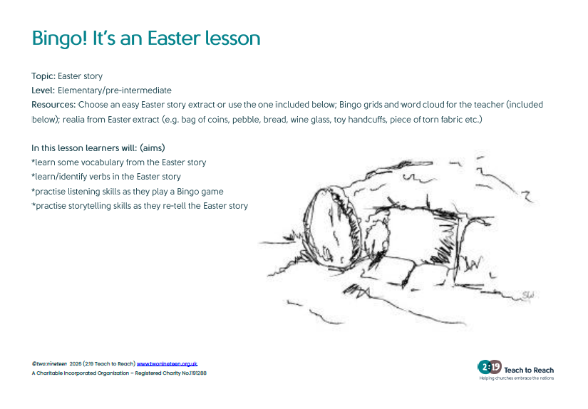 Bingo! It’s an Easter Lesson